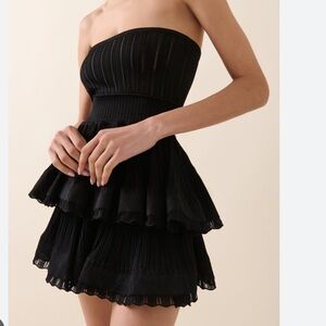Alaia black peplum crinoline strapless ruffled tube top 38 current season!
